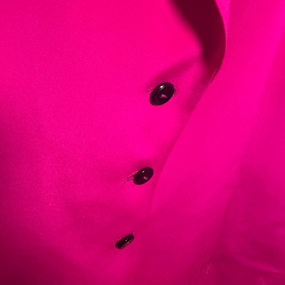 Dana Buchman Fuchsia Blazer Buttoned 100% Silk 14 - Picture 5 of 7